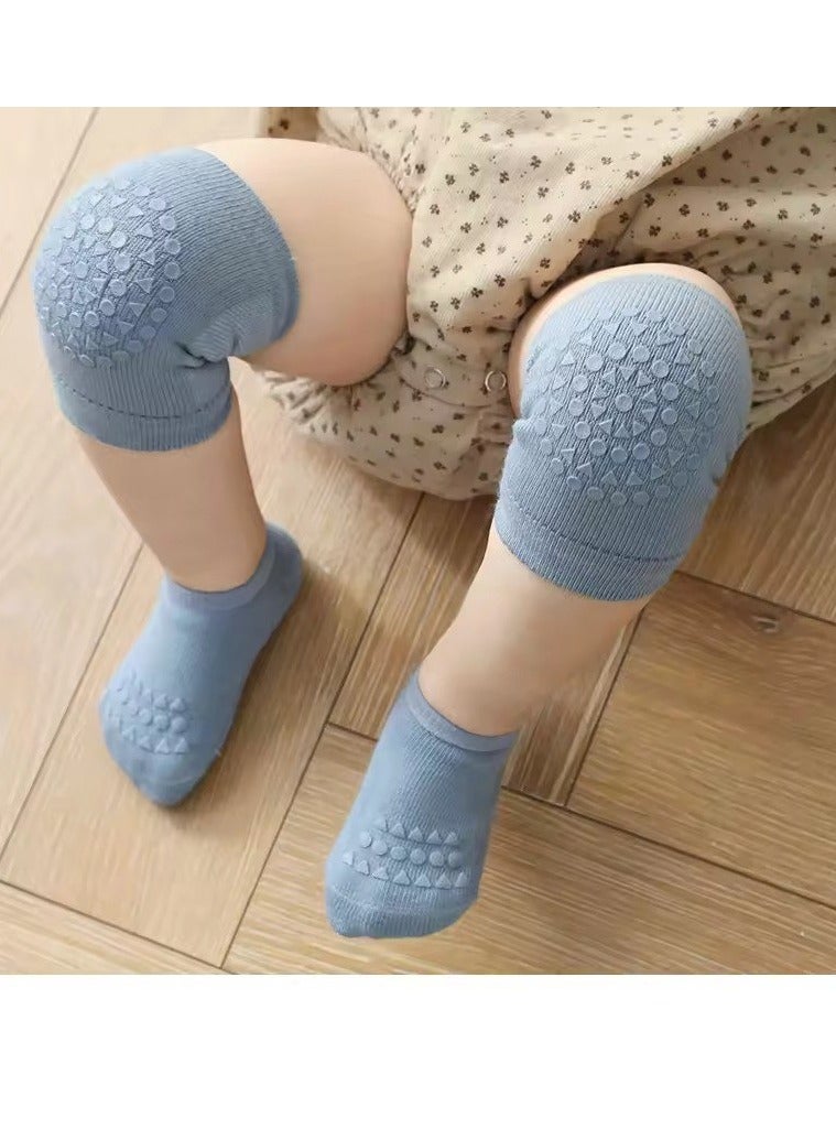 BAIG Baby Knee Pads Socks Set for Girls Boys Summer Solid Color Anti Slip Socks Kid Crawling Safety Floor Sock Leg Knee Protector - Image 1
