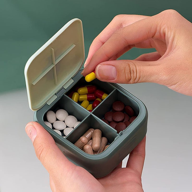 Acedada Small Pill Case, Cute Pill Box - Acedada Travel Daily Pill Organizer, Portable Pretty Pill Container for Purse Pocket, Compact Medicine Holder for Vitamins, Fish Oils, Supplements, Green - Image 5