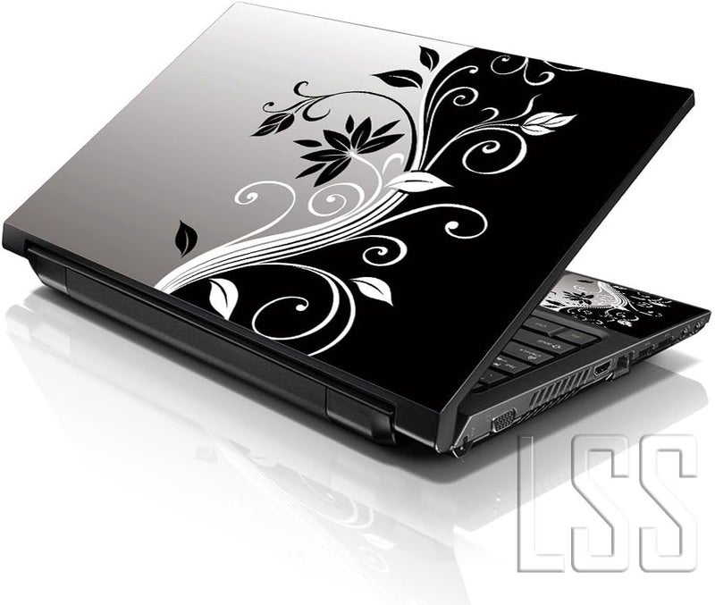 LSS 15.6 Inches Laptop Skin Sticker with Wrist Pads - Flowers Art - Image 1