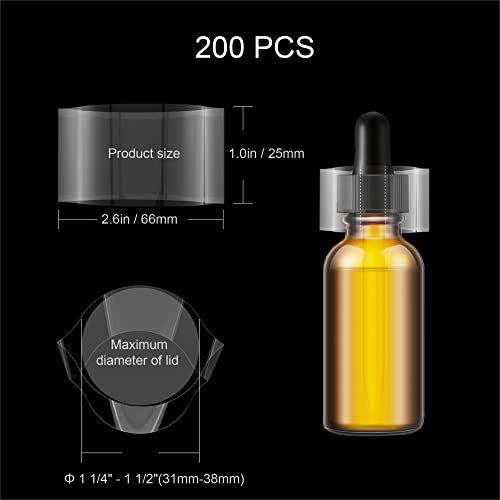 AOUKAR Shrink Wrap Bands for Bottles Jars Seals Shrinkable Plastic Sealer Heat Shrink Bands Cap Seal for Jars Bottles Mouth Shrink Bag Refillable Shrink Wrap Container（200 Pieces，2.6 x 1Inch，66 x 25mm） - Image 2