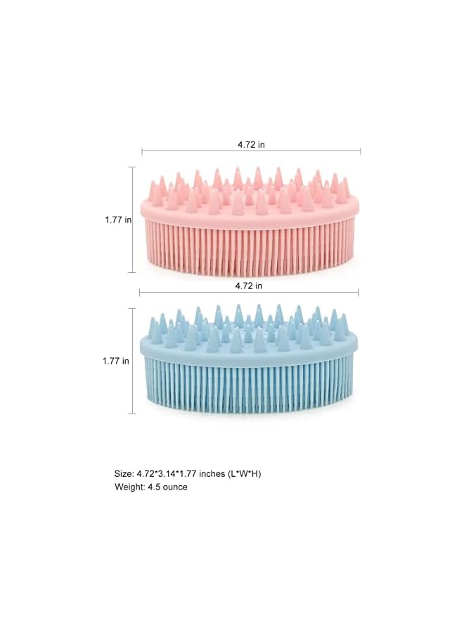 Zaboon 2Pcs Upgrade 2 In 1 Bath And Shampoo Brush Silicone Body Scrubber For Use In Shower Exfoliating Body Brush Head Scrubber Easy To Cleanscalp Massager Brush Wet And Dry - Image 2