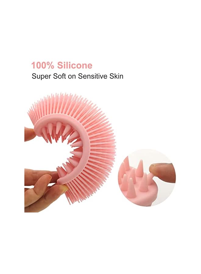 Zaboon 2Pcs Upgrade 2 In 1 Bath And Shampoo Brush Silicone Body Scrubber For Use In Shower Exfoliating Body Brush Head Scrubber Easy To Cleanscalp Massager Brush Wet And Dry - Image 3