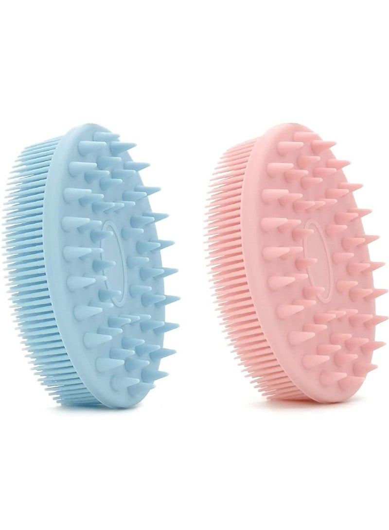 Zaboon 2Pcs Upgrade 2 In 1 Bath And Shampoo Brush Silicone Body Scrubber For Use In Shower Exfoliating Body Brush Head Scrubber Easy To Cleanscalp Massager Brush Wet And Dry - Image 1