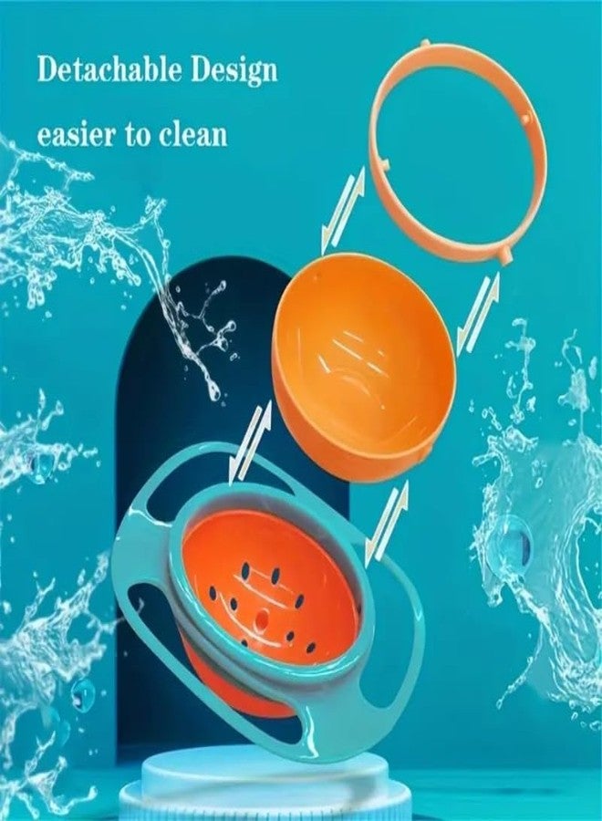 Lapras 𝟏𝟓 𝐘𝐞𝐚𝐫𝐬 𝐖𝐚𝐫𝐫𝐚𝐧𝐭𝐲 No Spill Gyro Bowl for Babies & Kids, 360° Rotating Spill-Proof Feeding Bowl with Lid | Mess-Free Toddler Snack Bowl, Fun Saturn Design, Durable, Easy to Clean - Image 3