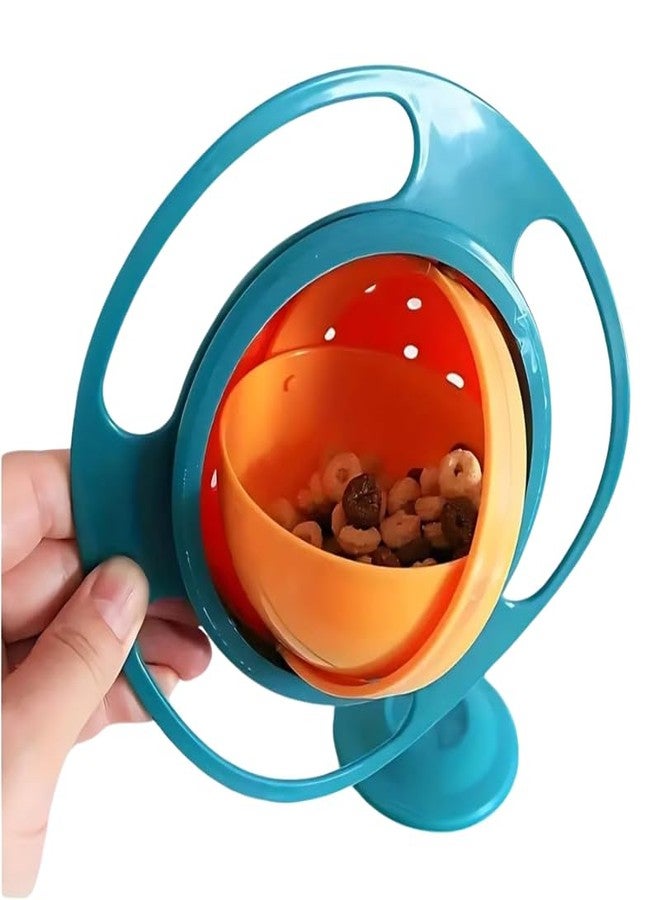 Lapras 𝟏𝟓 𝐘𝐞𝐚𝐫𝐬 𝐖𝐚𝐫𝐫𝐚𝐧𝐭𝐲 No Spill Gyro Bowl for Babies & Kids, 360° Rotating Spill-Proof Feeding Bowl with Lid | Mess-Free Toddler Snack Bowl, Fun Saturn Design, Durable, Easy to Clean - Image 1