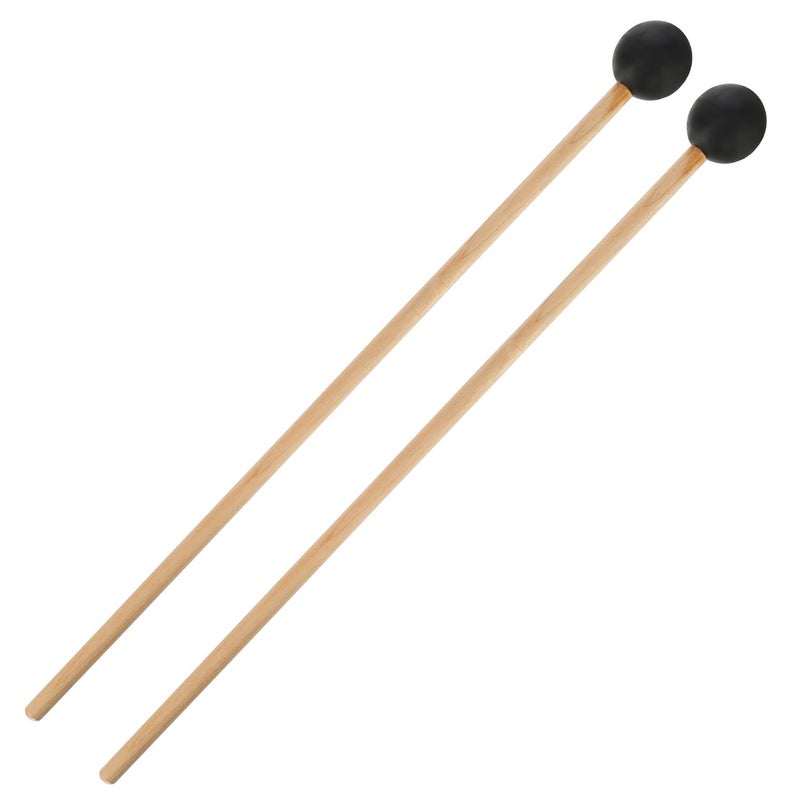 Shappy Bell Mallets Glockenspiel Sticks, Rubber Xylophone Mallet Percussion with Wood Handle, 15 Inch Long (Black) - Image 2