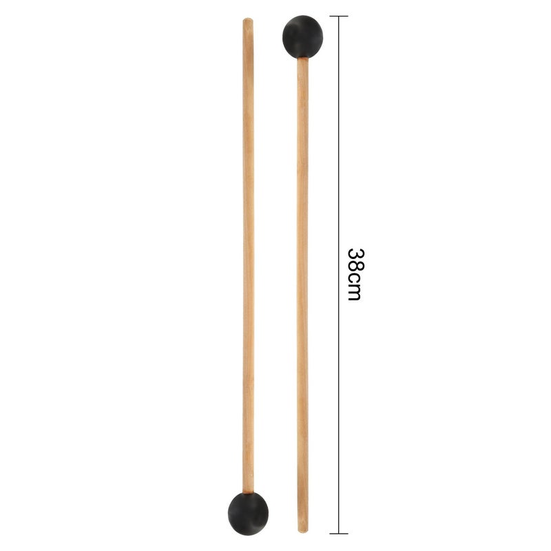 Shappy Bell Mallets Glockenspiel Sticks, Rubber Xylophone Mallet Percussion with Wood Handle, 15 Inch Long (Black) - Image 5