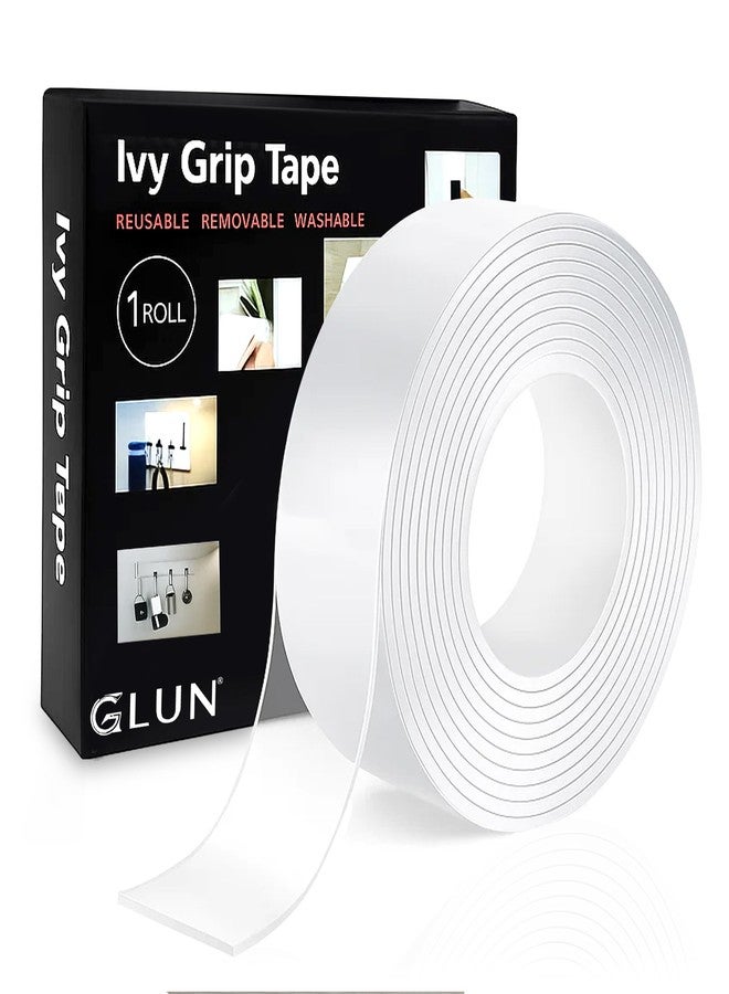 GLUN Double Sided Tape Heavy Duty Multipurpose Nano Adhesive Grip Tape | Removable, Washable, Traceless, Reusable Sticky Strips for Wall Mounting, Home & Office, 9 x 9 Cm - Image 1