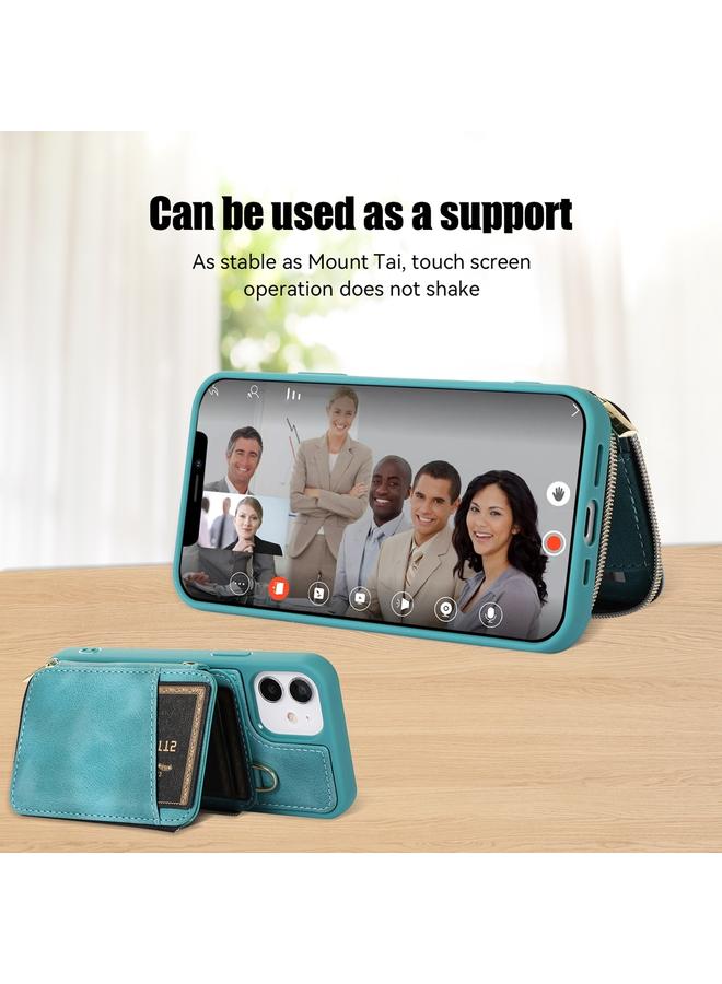 S-TOP Case For iPhone 12 Zipper Card Bag Back Cover Phone Case - Image 4