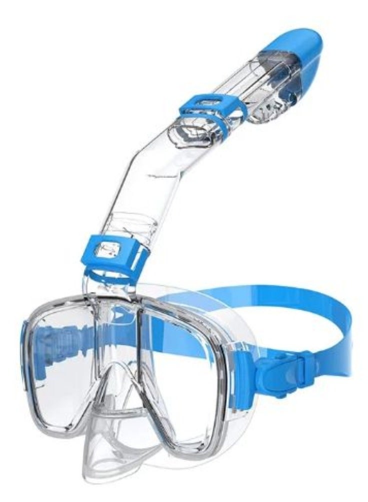 AROAQ Diving Masks Foldable Anti Fog Snorkel Mask Set with Full Dry Top System for Free Swim Professional Snorkel Gear Adults Kids S/M - Image 1