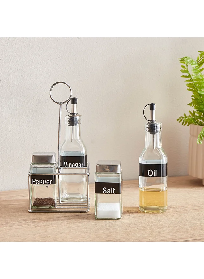 هوم بوكس Essential 5-Piece Glass Cruet Set 11.5 x 23.6 x 11.5 cm