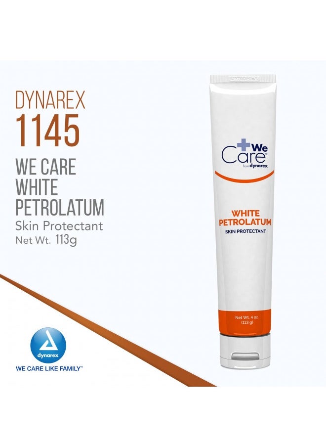 Dynarex Dynarex White Petrolatum, Petroleum Jelly For Dry, Damaged Or Cracked Skin, Soothing White Petroleum Jelly For Minor Skin Irritations, 4 Oz. Tubes, 1 Petroleum Jelly Tube  - Image 1