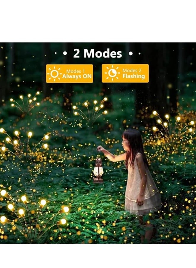 6 Pack Solar Garden Lights for Outdoor, Upgraded 6 LED Firefly Solar Swaying Lights, Sway by Wind, Waterproof Outdoor Lights Solar Powered for Yard Patio Pathway Decoration (Warm White) - Image 2