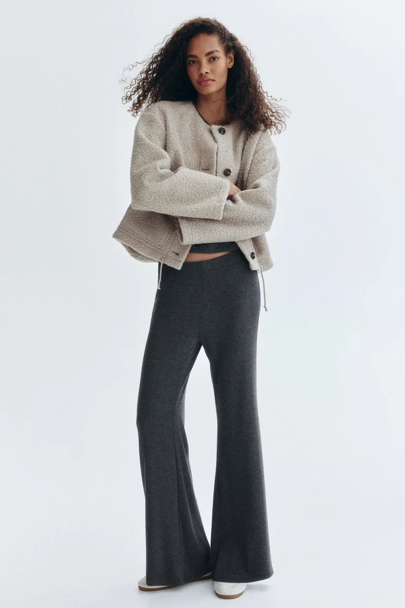 H&M Flared fine-knit trousers