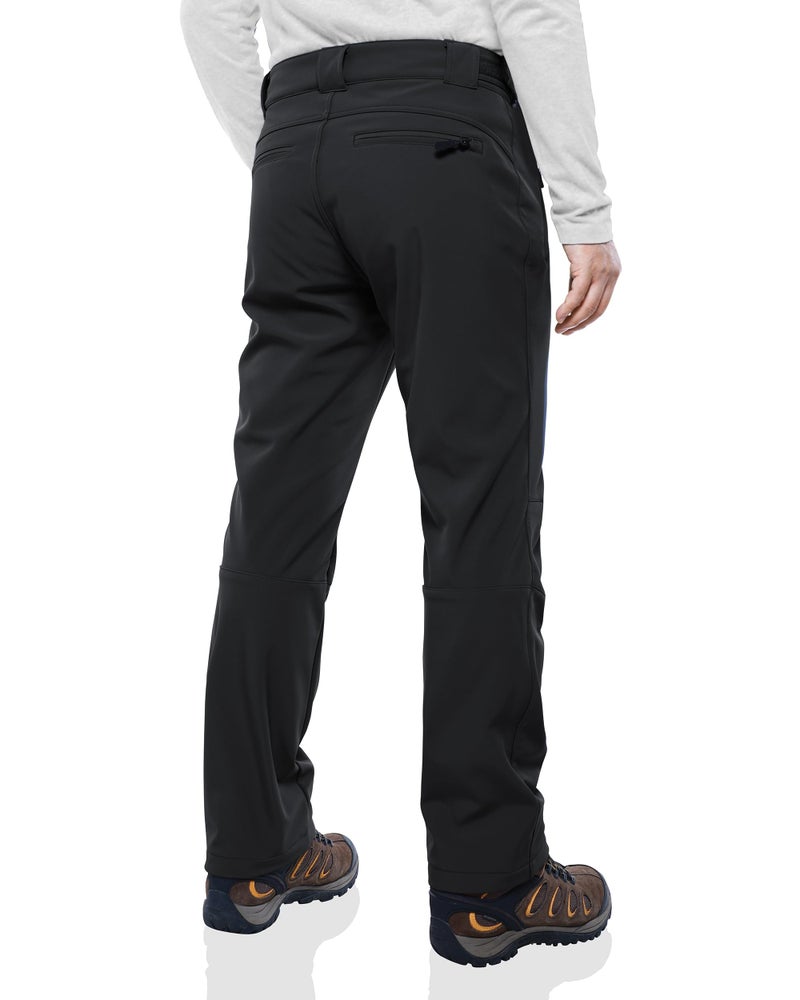 Outdoor Ventures Men's Lite Waterproof Windproof Fleece Lined Warm Hiking Ski Snow Pants Expandable-Waist - Image 2