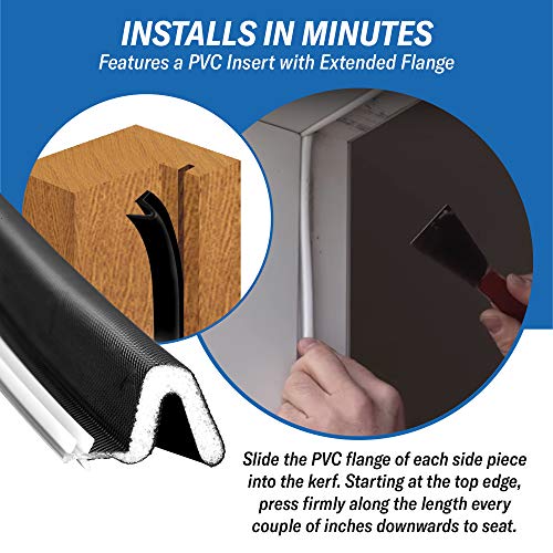 Trademark Hardware Black Weather Stripping Door Seal - Door Insulation Strips, Door Seal Strip for Door Frame Set Includes - One Header Strip of 36" and Two Jambs Strips of 84" - Image 5