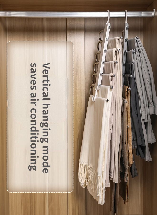 Taimi 6 in one Stainless Steel Trouser Hanger Space Saving Household Extendable Foldable Grey Pack of 4  - Image 5