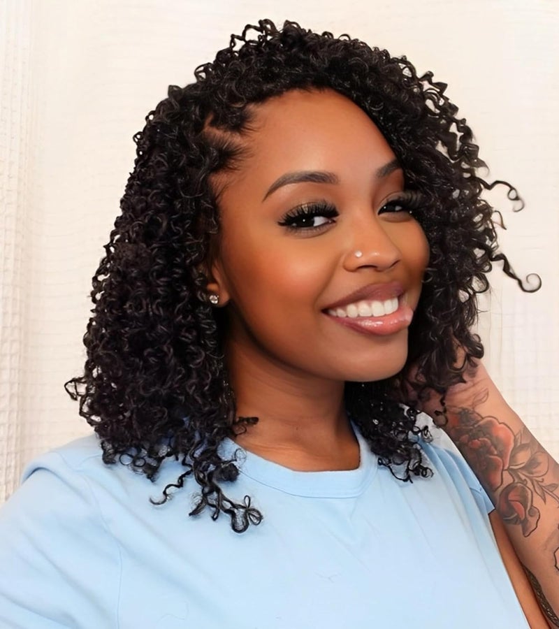 FALEMEI 10 Packs Yanky Twist Crochet Hair 12 Inch Pre-twisted Natural Black Mini Spring Twist Small Curly Senegalese Twist Braids Yankee Twist (4#(Brown), 12 Inch (Pack of 10)) - Image 1