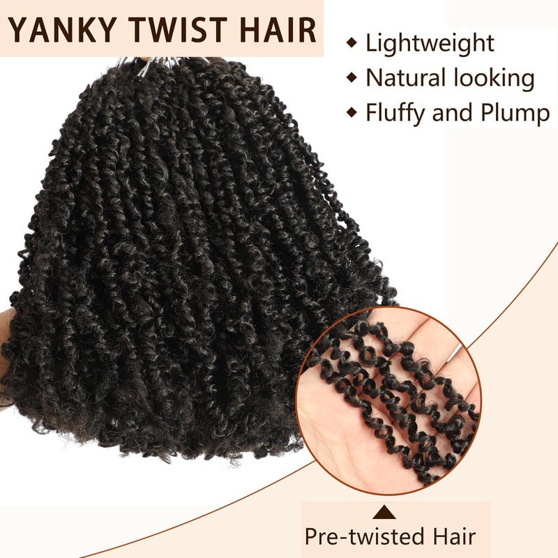 FALEMEI 10 Packs Yanky Twist Crochet Hair 12 Inch Pre-twisted Natural Black Mini Spring Twist Small Curly Senegalese Twist Braids Yankee Twist (4#(Brown), 12 Inch (Pack of 10)) - Image 4