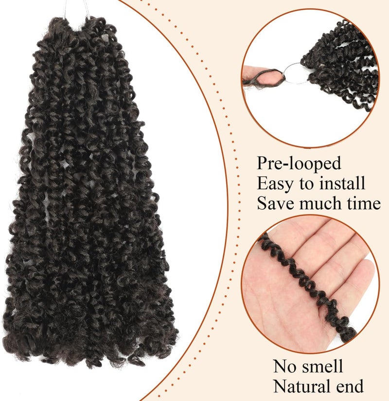 FALEMEI 10 Packs Yanky Twist Crochet Hair 12 Inch Pre-twisted Natural Black Mini Spring Twist Small Curly Senegalese Twist Braids Yankee Twist (4#(Brown), 12 Inch (Pack of 10)) - Image 3