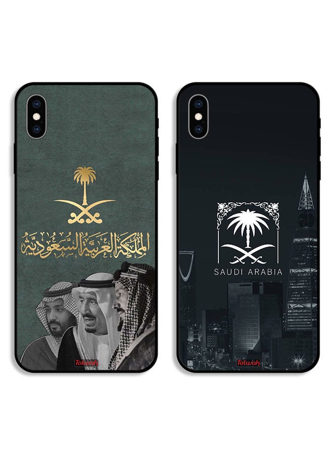 Tolwak حالتان لجهاز آيفون XS ماكس بأغطية واقية - الملك سلمان وعبد العزيز ومحمد - Image 1