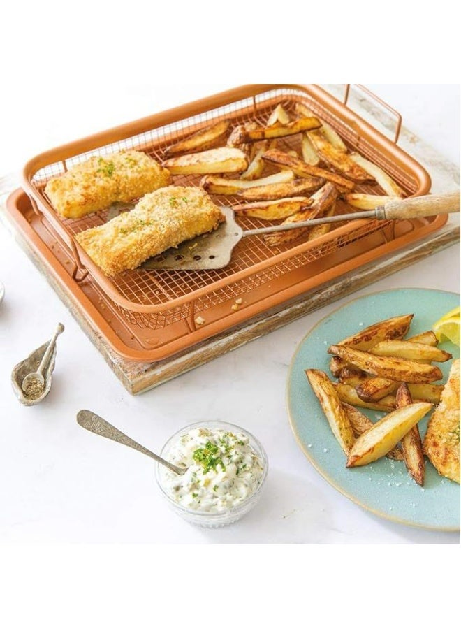 Group Tiger Non-stick Copper Oven Tray With An Air Fryer For Oven - Brown - Image 2