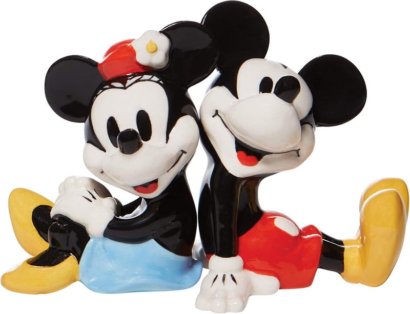 Enesco Disney Ceramics Mickey and Minnie Mouse Sitting Salt and Pepper Shaker Set, 3.5 Inch, Multicolor - Image 1