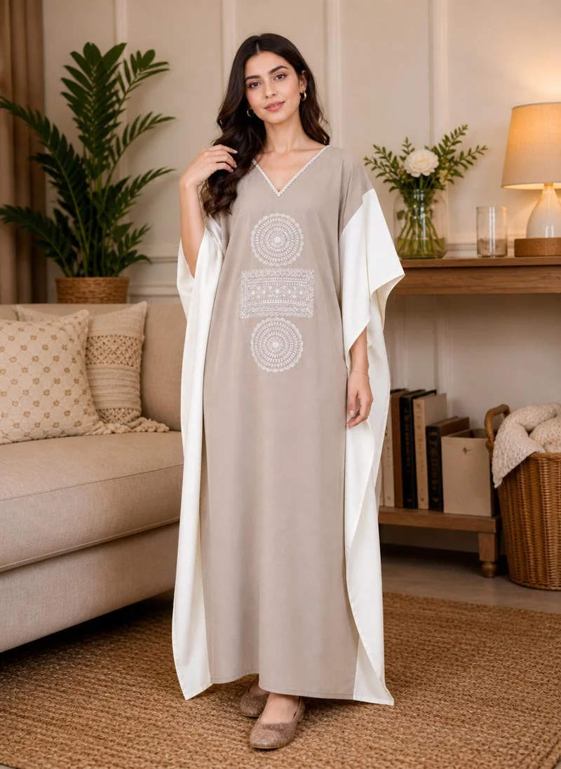 Artemea Women's Premium Rayon Kaftan style Jalabiya with Hand crafted embroidery
