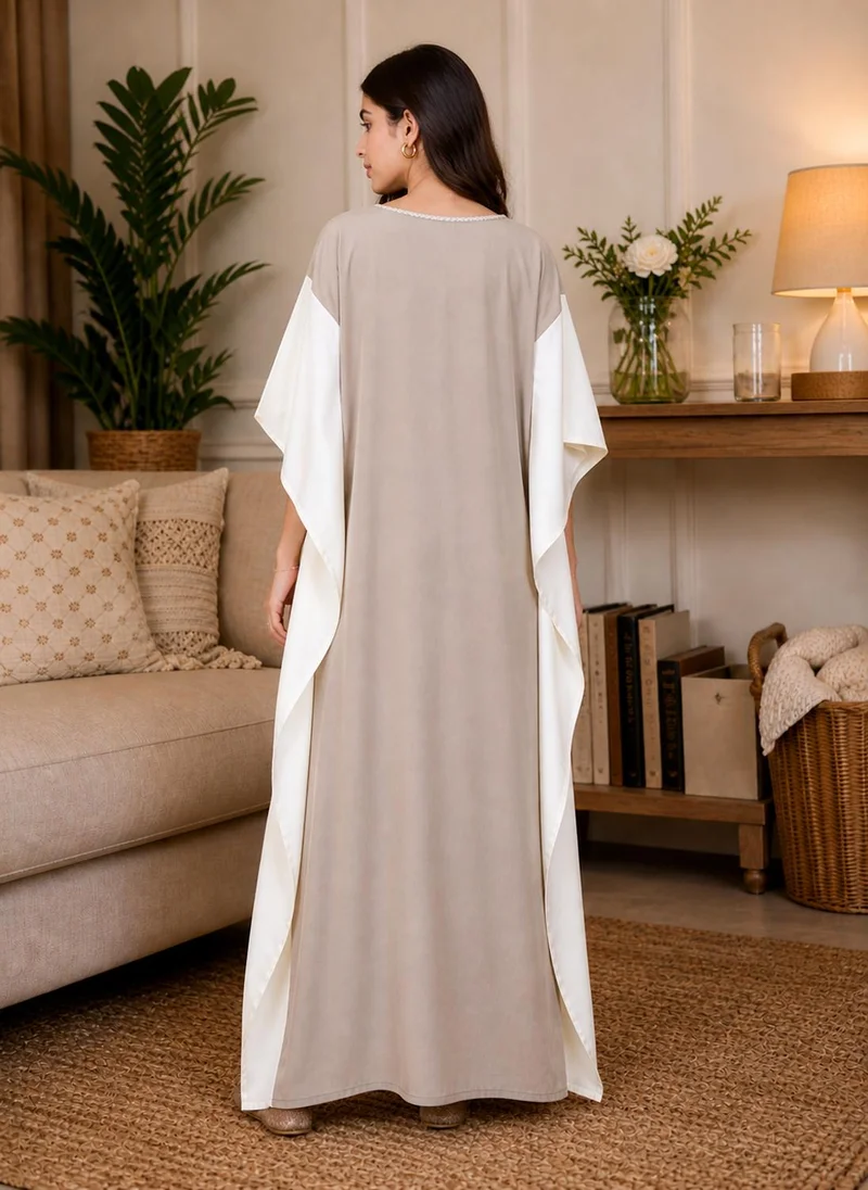 Artemea Women's Premium Rayon Kaftan style Jalabiya with Hand crafted embroidery