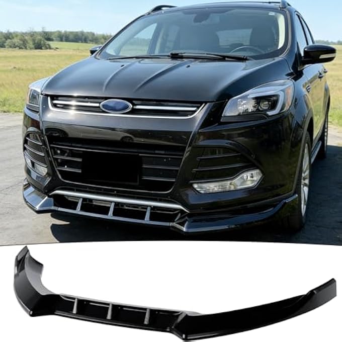 Sts.Ev01 STSEV01 Front Bumper Lip Splitter Spoiler Fit for Ford Escape 2013 2014 2015 2016 Accessories S/SE/SEL/Titanium, 3pcs Air Dam Chin Body Kit Underbody Lip (Gloss Black) - Image 1
