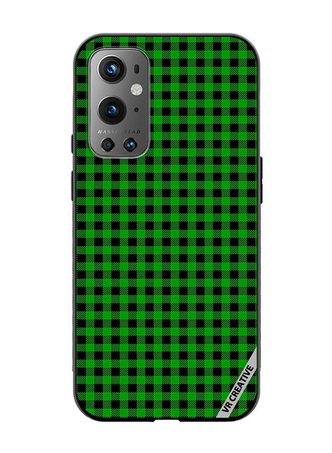 VR CREATIVE Protective Case Cover For OnePlus 9 Pro Green And Black Buffalo Plaid Texture Checkered Seamless Pattern Design Multicolour - Image 1