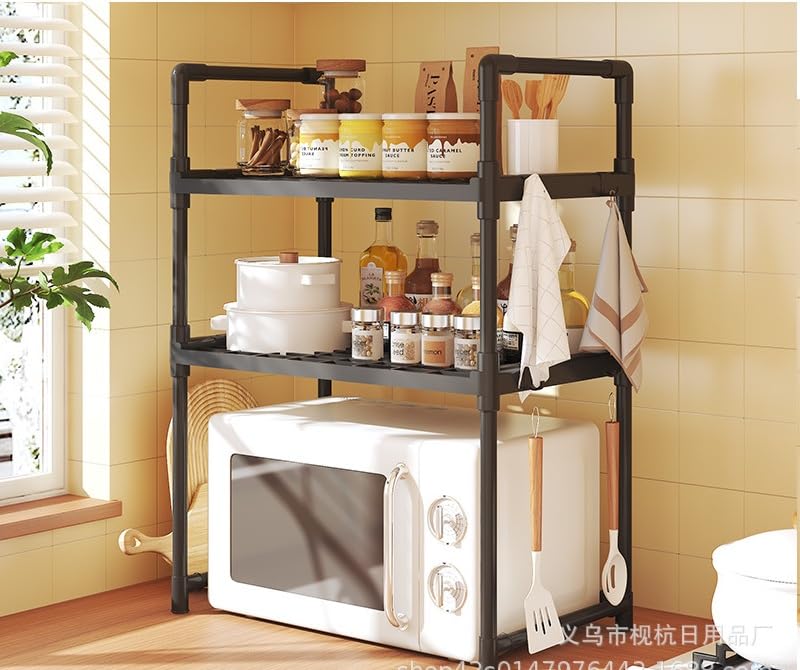 Delavala 3-Tier Acrylonitrile Butadiene Styrene Spice Rack Organizer For Countertop,Foldable Rust-Proof Standing Large Seasoning Storage Shelf With Hook For Kitchen Cabinet Living Room (3 Tire,White) - Image 3