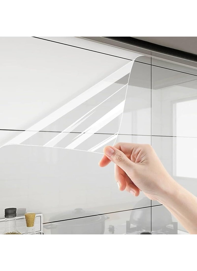 Generic SelfAdhesive Laminating Roll 2FT x 30FT Clear Transparent Oil Proof Waterproof Vinyl Roll Self Sealing No Heat Laminate Sheets Stickers for Cupboard Furniture Doors  - Image 2