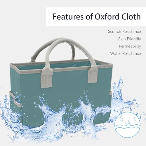 Cupohus Art Organizer Craft Storage Tote Bag with Pockets and Hadles, Oxford Fabric Carrying Caddy for Teacher, Officer, Artist, Traveler, and more – Grey Green - Image 3