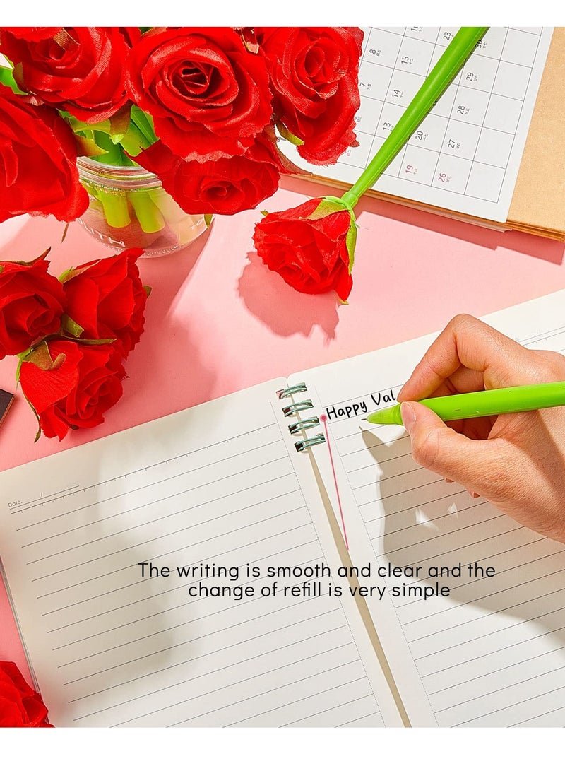 Excefore Flower Pens Gifts Artificial Rose Pens, 12 Pcs Creative Black Ink Pens Bulk Wedding Birthday Party Favors Office School,  Decoration Supplies for Women Girls Kids Teacher Nurse - Image 3