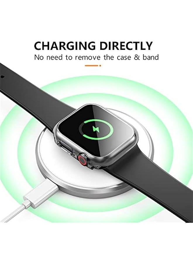 Generic - 3 Pack Case for Apple Watch Series 9 Series 8 Series 7 41mm Hard PC Case with Tempered Glass Screen Protector Waterproof Anti-Scratch Ultra-Thin Protective Cover for iWatch 41mm (Transparent) - Image 1