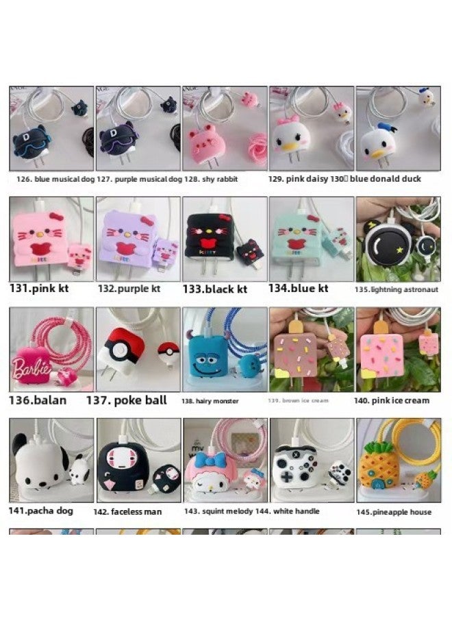 Suitable For Apple 18w Charger Protective Cover Barpene Charging Head Protective Cover 20W Protective Cover Data Line Protective Cover-Specifications:145.pineapple HouseCharger Protective Case-4 Piece Set  - Image 2