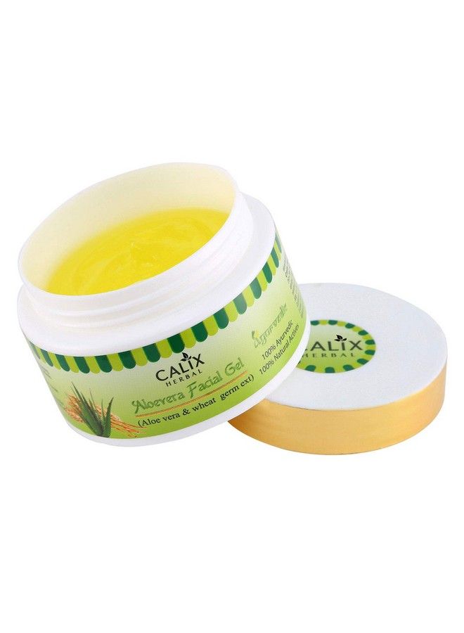 Calix Herbal Ayurvedic Aloevera Facial Gel Sulphatefree Cleanser For Moisturising Hydrating And Brightening Skin 50G - Image 4