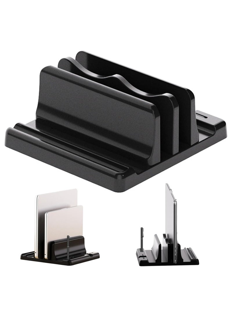 General Stands Vertical Laptop Stand for Desk Vertical Laptop Holder with Adjustable Slots Space-Saving Laptop Holder for Desk Portable Computer Stands Compatible with All Notebooks  - Image 2