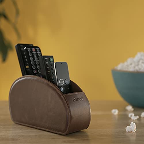 Londo Remote Control Holder with 5 Pockets - Store DVD, Blu-Ray, TV, Roku or Apple TV Remotes - PU Leather with Suede Lining - Slim, Compact Living or Bedroom Storage - Image 2