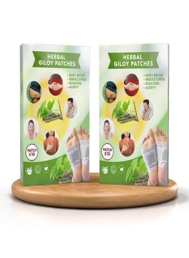 SYLVERA Herbal Giloy Patches, Body Detox Foot Patches, Stress Relief and Bloating Support, 10 Patches (1) - Image 1