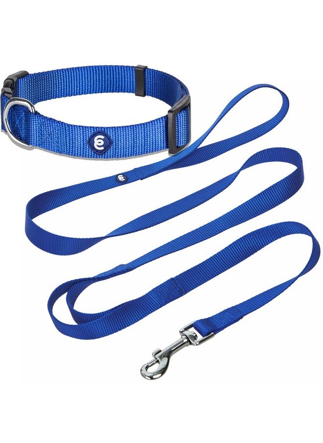 Blueberry Pet Essentials Matching Dog Collar and Double Handle Leash Set in Royal Blue, Adjustable Classic Solid Color Nylon Collar with 5 ft Leash for Medium Dogs - pzsku/Z293D281609DA154349AEZ/45/_/1737032087/444d3a01-9aef-4a5f-84b0-23c13ba74658