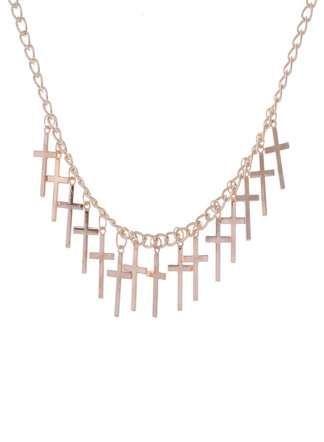 Shining Diva Golden Alloy Material Necklace for Women