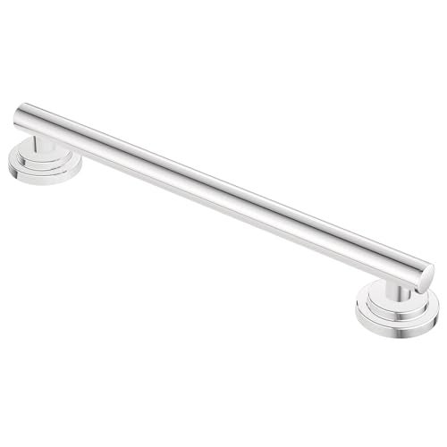 Moen YG0712CH Bathroom Safety 12-Inch Stainless Steel Modern Bathroom Grab Bar, Chrome - Image 1