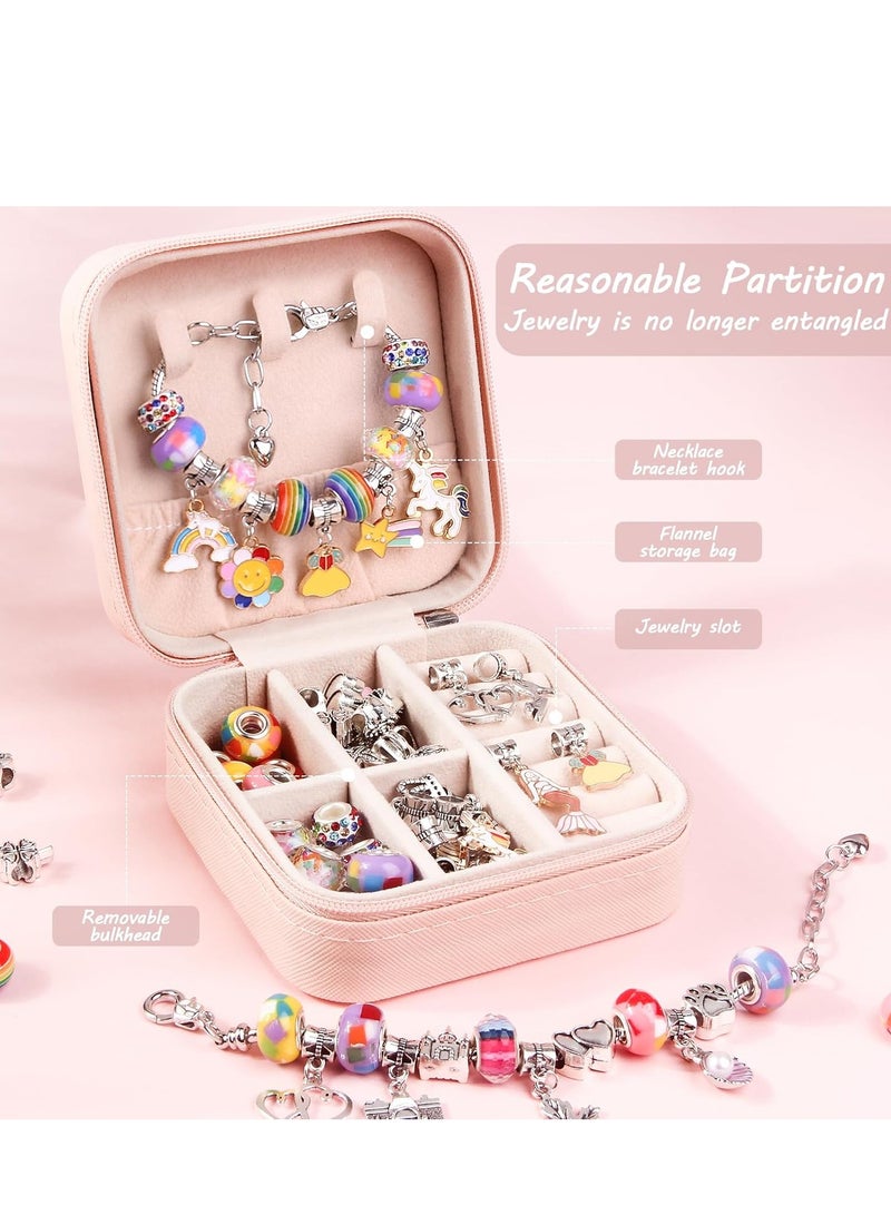 Beauenty Charm Bracelet Making Kit Girls Beads for Jewelry Making Kit, Unicorns Arts Crafts Gifts Set for Teen Girls Age 5 6 7 8-12, with a Portable Bracelet Organizer Box - Image 4