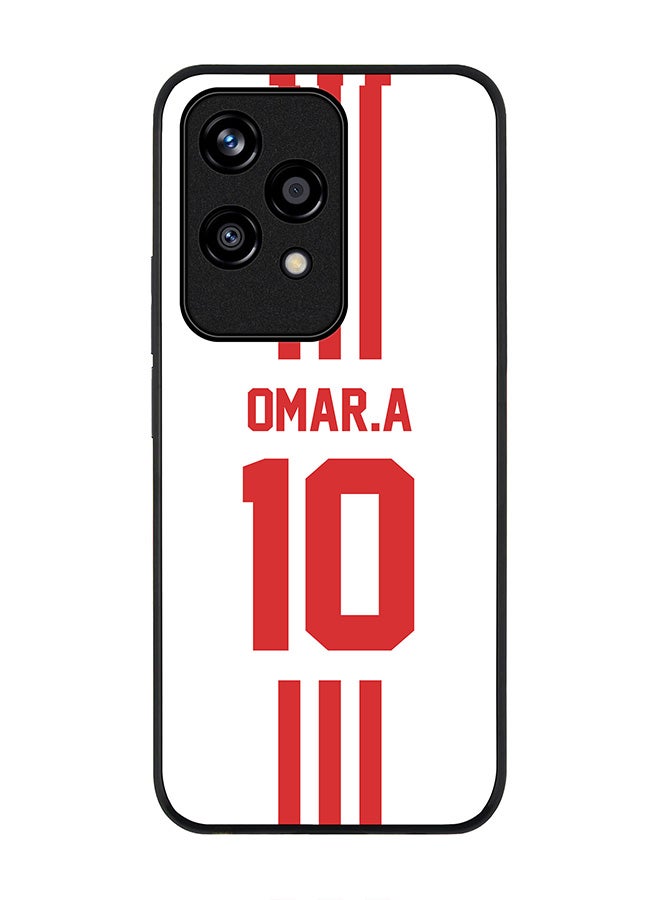 Stylizedd Rugged Black edge case for Honor 200 Lite, Slim fit Soft Case Flexible Anti Drop TPU Gel Thin Cover - Football Team - UAE, Player Name - Omar.A - Image 1
