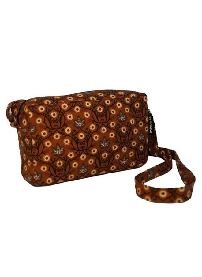 earthsave earthsave Cotton Premium Sling Bag - Floral Brown | Sling Bag for Women with Adjustable strap | Cross Body Bag for woman  - Image 2