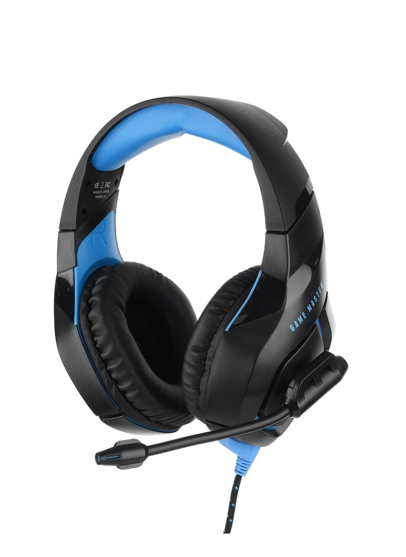 Game Master Wired Headset 35mm Black  Blue  - Image 1
