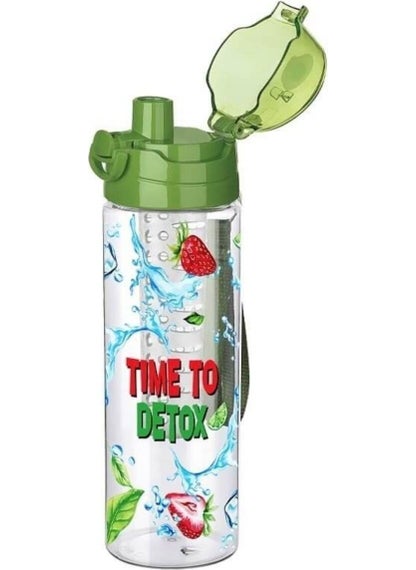 Buffer ® Lockable Handle, Self-Strainer, Doesn't Take Up Space, Easy to Carry Detox Sports Diet Water Bottle  - Image 2