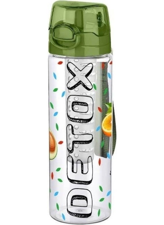 Buffer ® Lockable Handle, Self-Strainer, Doesn't Take Up Space, Easy to Carry Detox Sports Diet Water Bottle  - Image 1